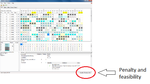 RosterViewer Feasible and Penalty